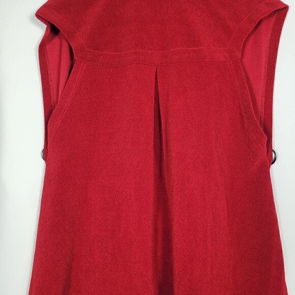 Soft Surroundings Women's Red Mesa Button Long Open Vest Size S - Picture 10 of 14